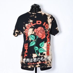 Bleached Tie Dye Tee Short Sleeve Japanese Rose Vintage